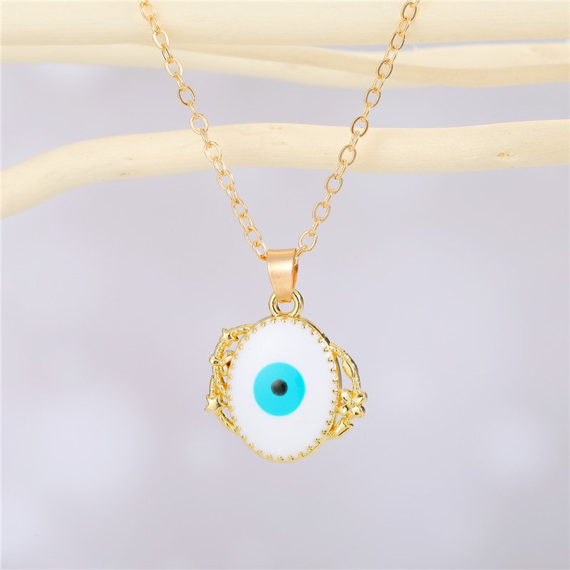 Fashion Geometric Eye Alloy Colorful Necklace Wholesale display picture 6