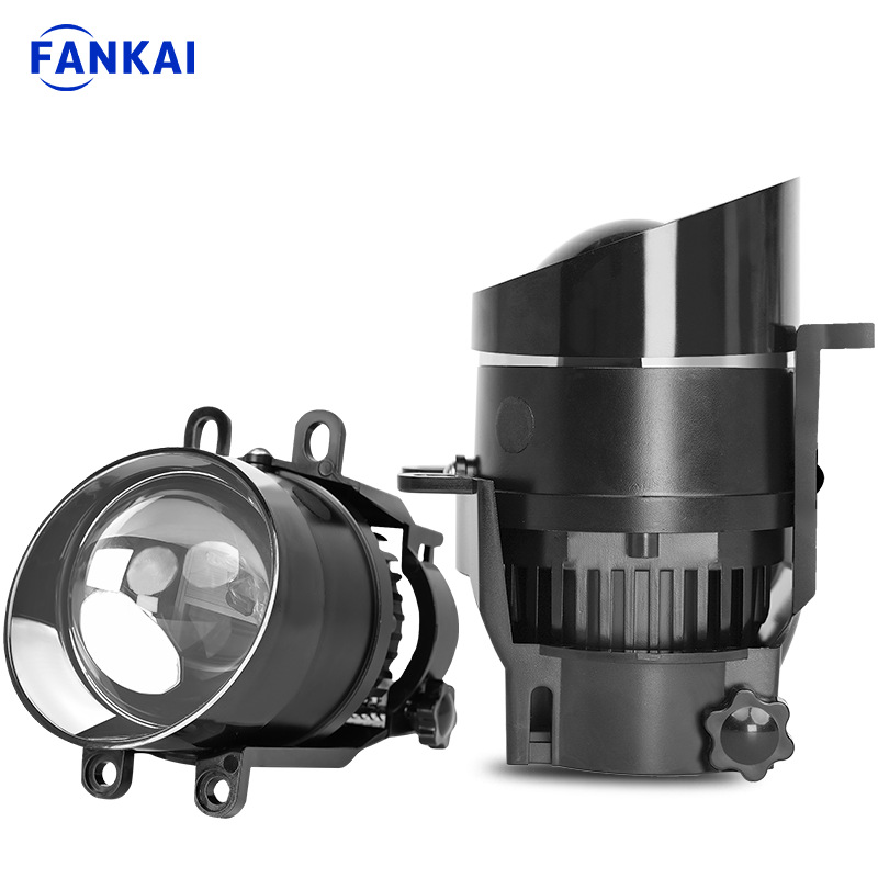 3 Inch nuevo X3 copa de luz doble LED tres colores luz antiniebla doble lente modificación coche luz lejana y cercana luz blanca luz amarilla image 3