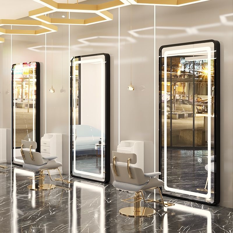 Barbería espejo salón de belleza mesa especial pared mirror image 14