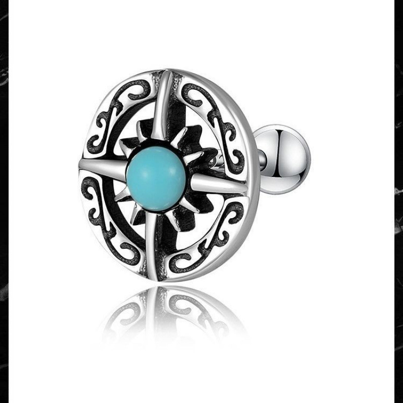 Orecchini uomo vintage a cerchio con turchese cuff_voghion.com