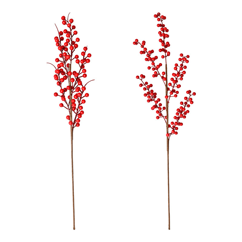 Venta directa de fábrica, ramas de bayas de cinco puntas transfronterizas, decoración navideña y del Festival de Primavera, estudio fotográfico, bayas de cinco puntas