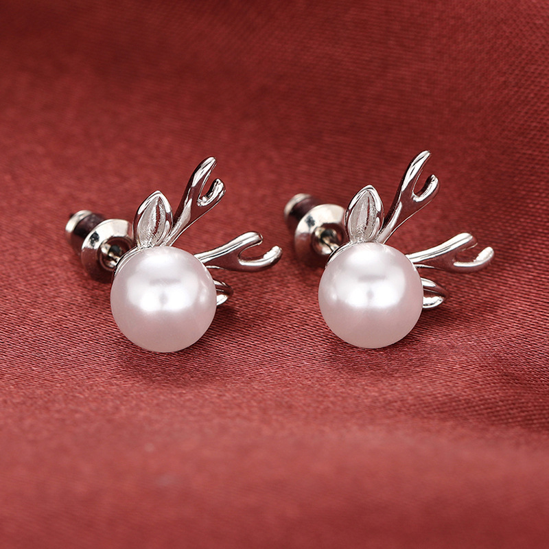 Boucles d'oreilles en bois de cerf pour femme en perles mignonnes Cao Shi, boucles d'oreilles à la mode, bijoux assortis pour Noël, cadeau_voghion.com