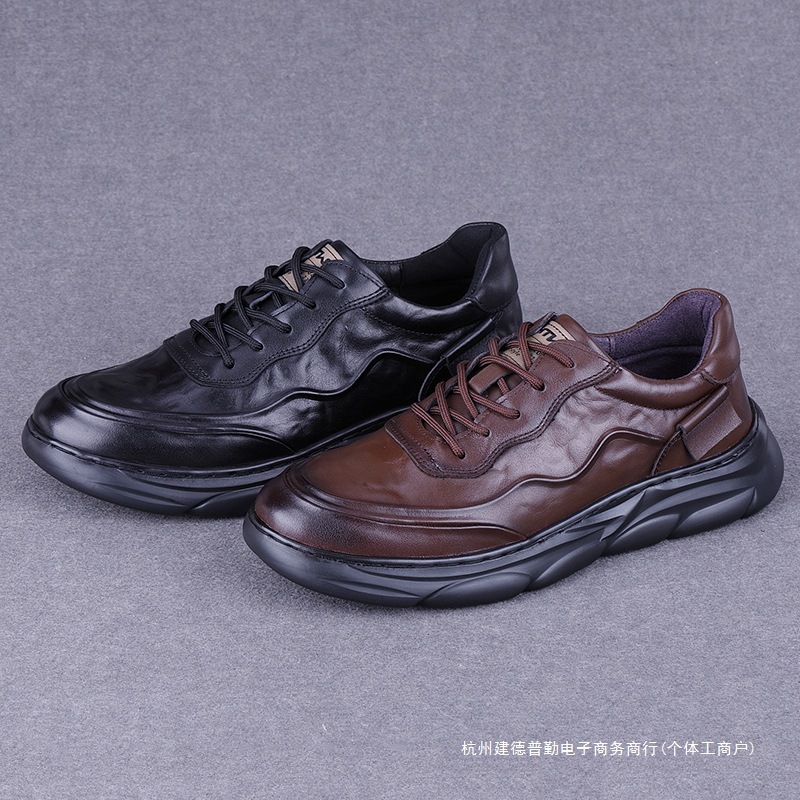 대외 무역 가을 남성 신발 새로운 트렌디 한 신발 남성용 탑 레이어 카우보이 조커 남성 캐주얼 스포츠 가죽 신발 자동차 바느질 신발