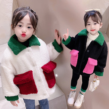 女童韩版冬装外套2021女童加厚时髦冬季上衣小童毛毛衣加厚6252