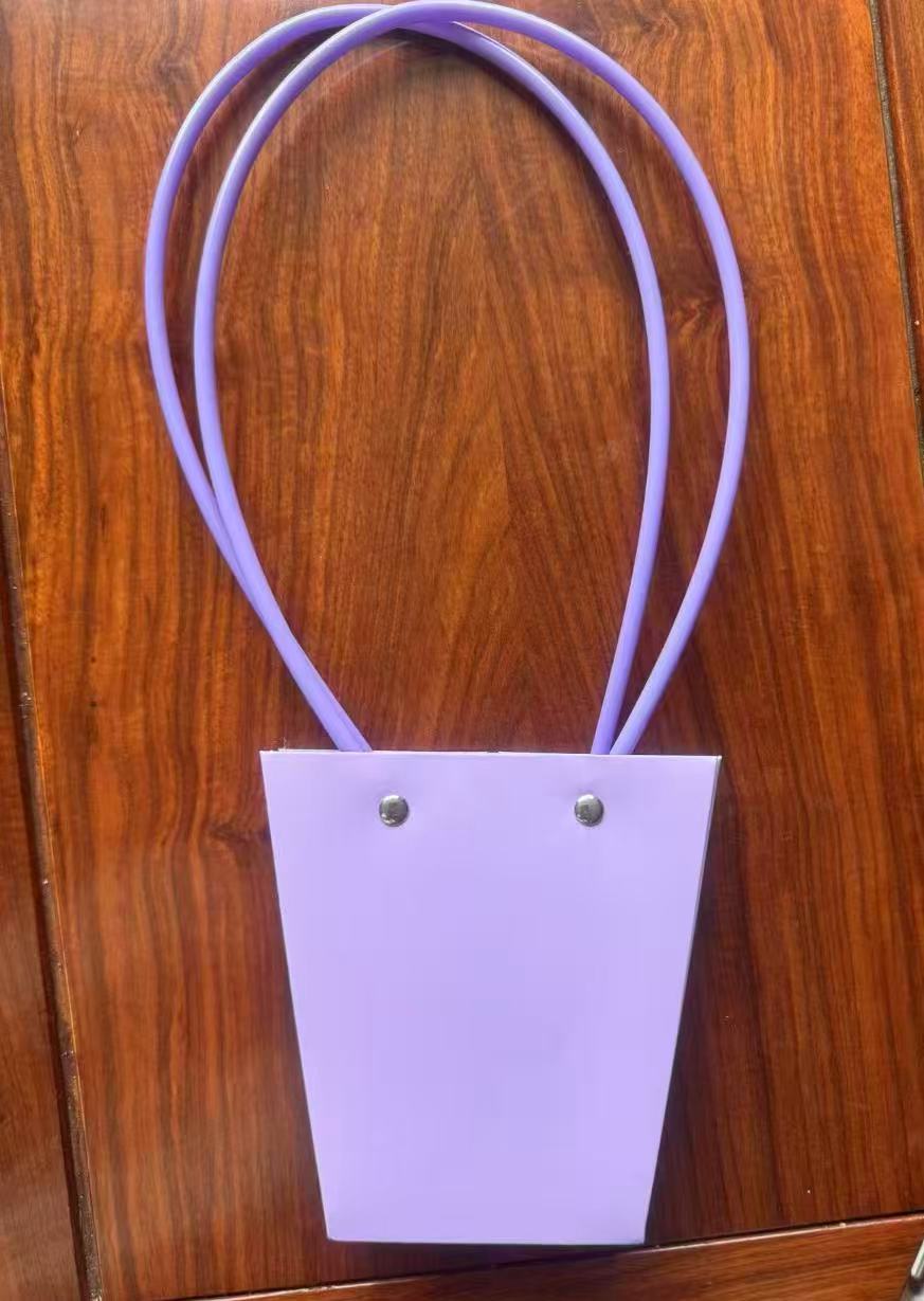 Bolso de mano de piel de vaca gruesa, bolso de arreglo floral, caja de regalo de flores del día de la madre, caja de material de embalaje floral, regalo de floristería