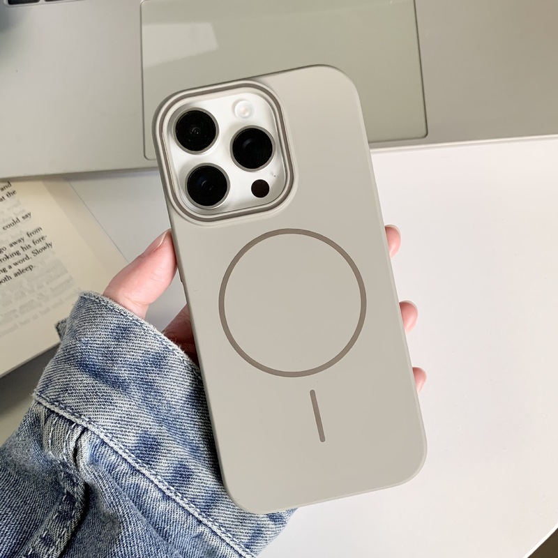 简约磨砂适用iPhone16pro手机壳肤感细圈磁吸苹果15pro防摔保护套|undefined