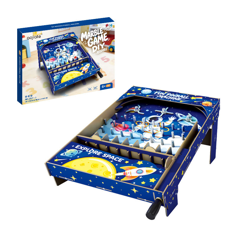 Juegos de marmol de madera DIY para niños transfronterizos Unicornio espacial ensamblado a mano Juguetes de mesa de puzzle temáticos 1