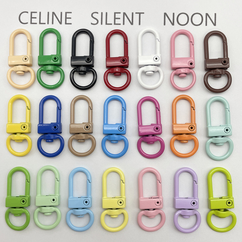 In-Stock Zinc Alloy High-Quality Colorful Painted Rotating Door Buckle Keychain DIY Handmade Jewelry Accessories Wholesale