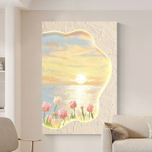 【4.2万人收藏】北欧张小画奶油日出海景装饰画客厅沙发背景墙壁