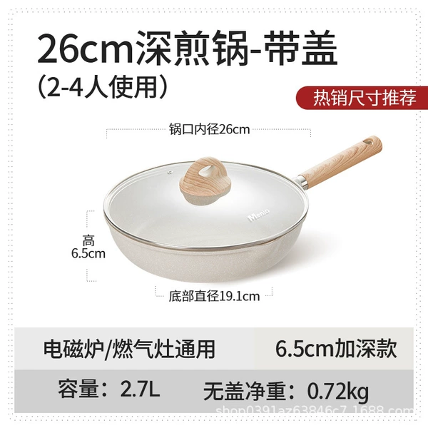 26cm deep frying pan with lid (for 2-4 people)