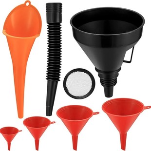 Cross-border hot sale refueling funnel suit with filter telescopic tube car motorcycle refueling gasoline plastic long mouth