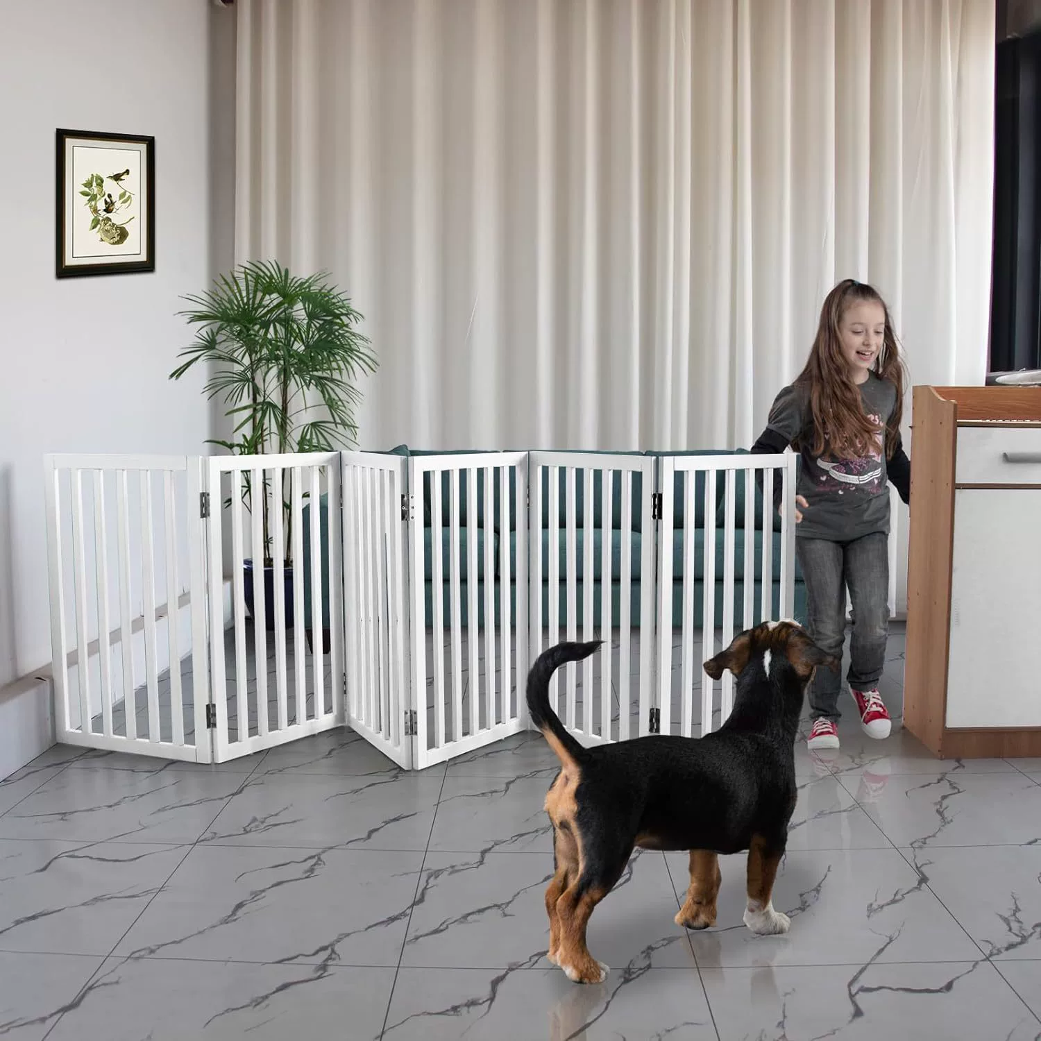 Вертикальная Складная Дверь для собак деревянный забор для домашних животных Белый щенок дверь Бытовая деревянная лестница для собак дверь для домашних животных