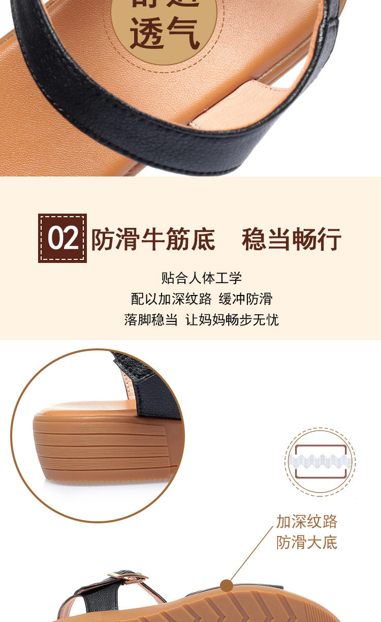 Dép sandal nữ quai chữ V đế bằng da thật mềm mại mùa hè — đen chi tiết 8