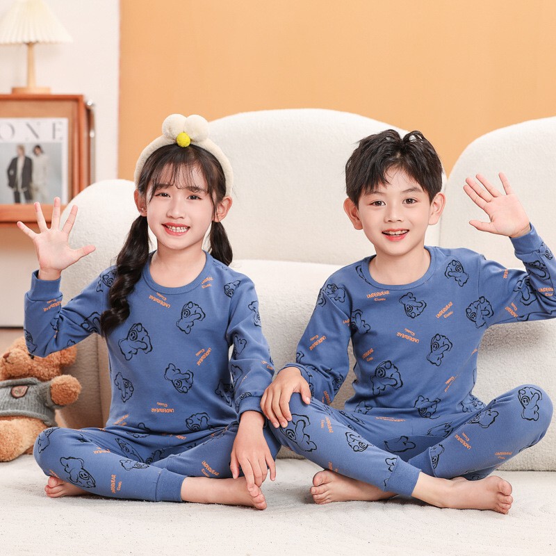 儿童秋衣秋裤男童纯棉保暖内衣宝宝全棉毛衫睡衣套装女童衬衣衬裤|undefined