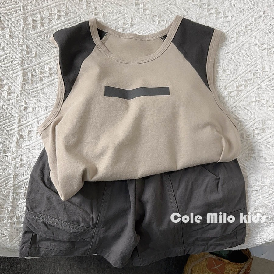 Tonizado ~ chaleco de niño coreano de verano, camiseta sin mangas, camiseta de niña, camiseta de obstáculo delgada
