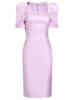 Hip wrapped skirt， summer shoulder wrapped sleeve exposed collarbone dress