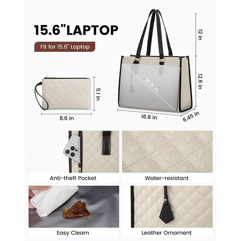 Bolso de almuerzo de mujer bolso de computadora portátil con aislamiento térmico bolso de computadora de gran capacidad