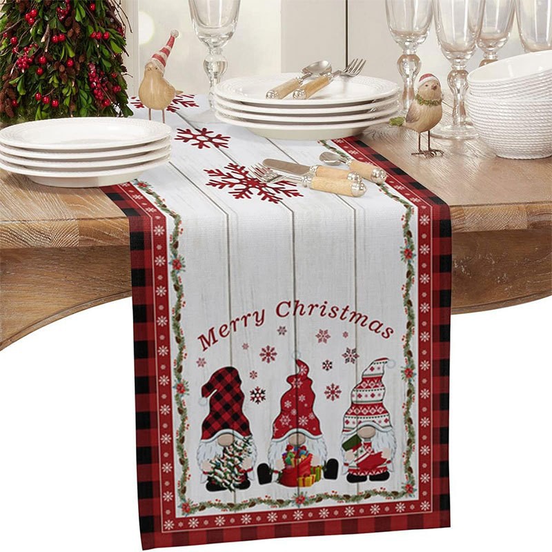 Transfronteriza nuevo corredor de mesa de Navidad decoración de vacaciones mesa de comedor ropa impresa mantel de Navidad atmósfera decoraciones de Navidad