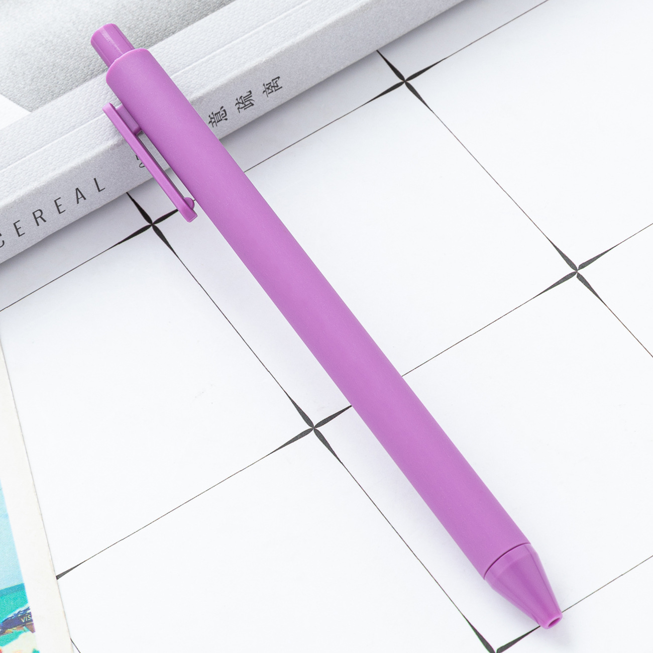 alto valor facial de color macarón bolígrafo de plástico de presión de papelería para estudiantes bolígrafo de imprimir logotipo bolígrafo de goma