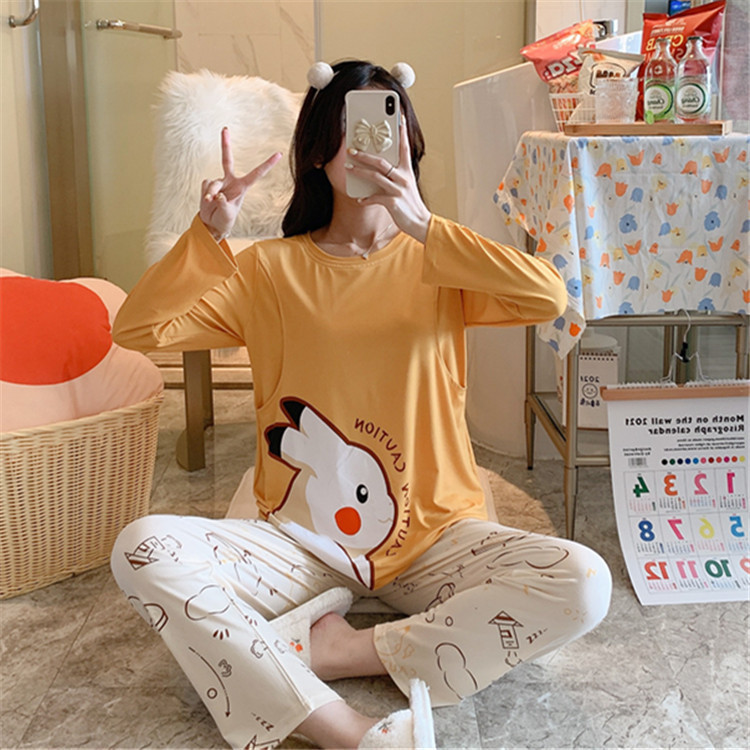 Primavera y otoño confinamiento maternidad posparto enfermería ropa deportes ocio dulce hogar desgaste traje Pijamas de maternidad image 1