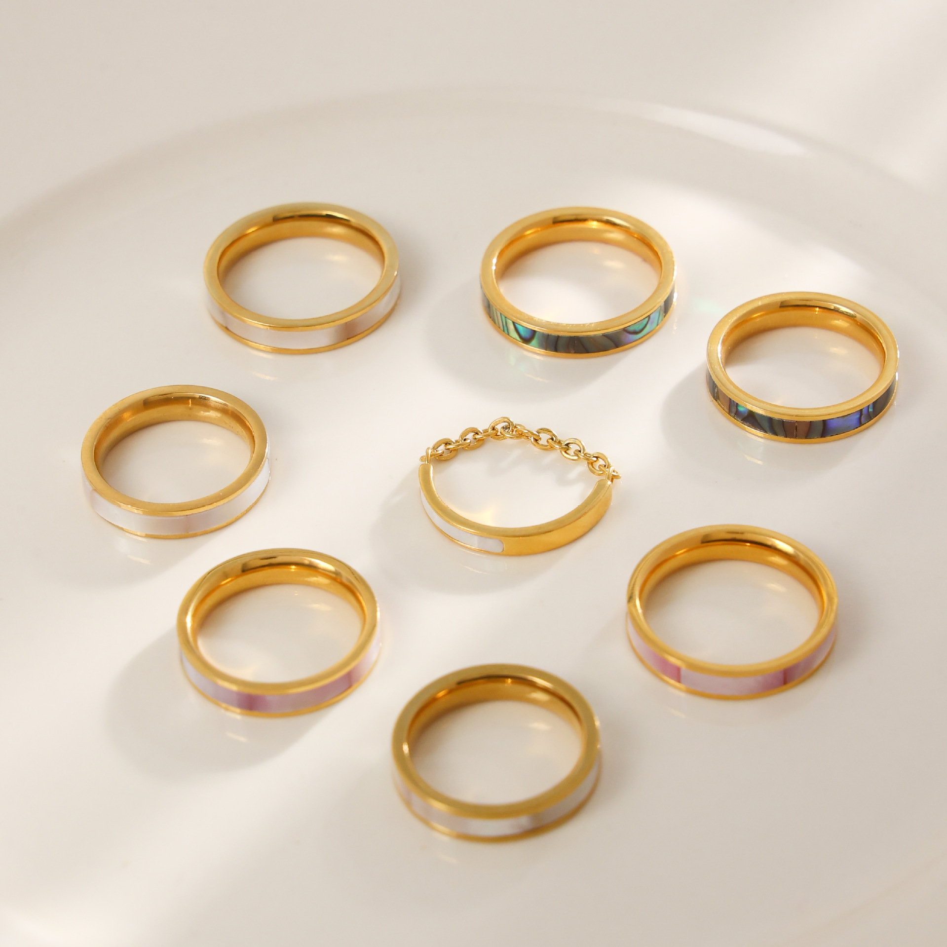 TENA conchas de acero inoxidable anillo de nicho femenino 25 nuevos joyas de mano rojas de red joyas de pulso de acero titanio