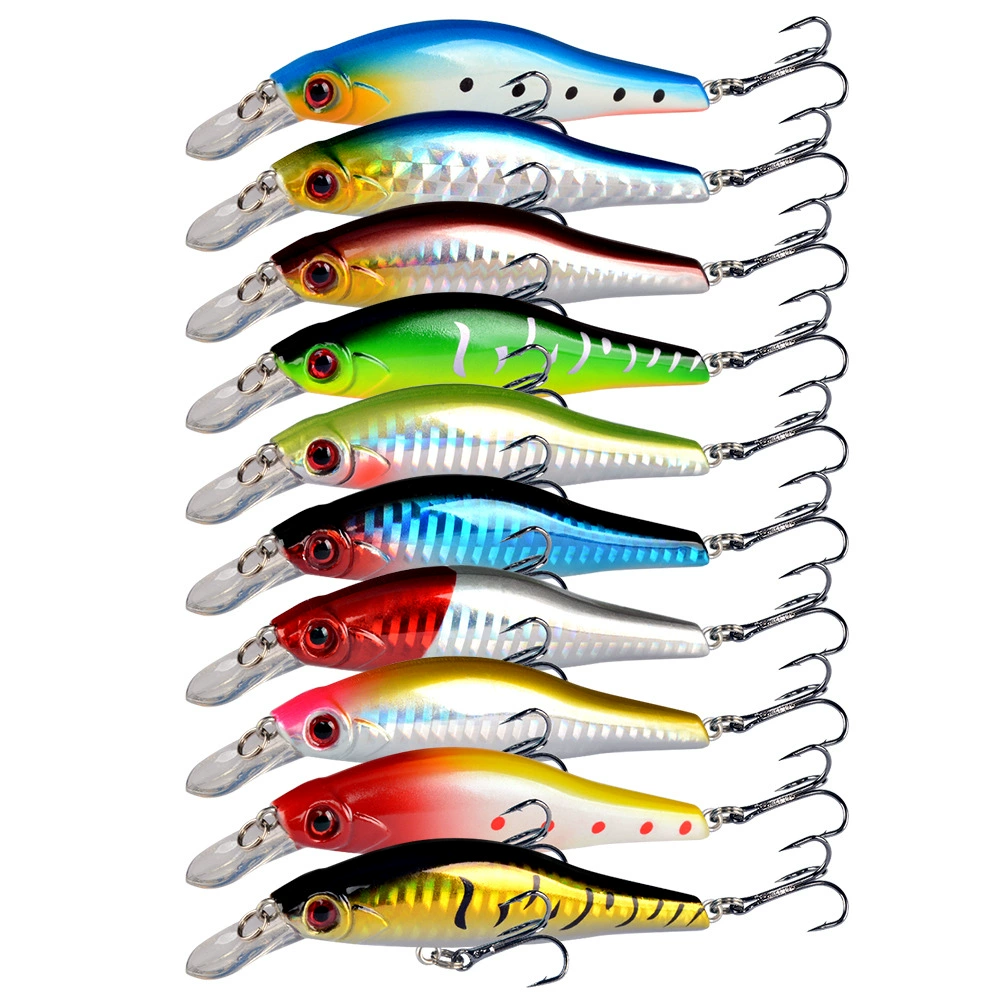 Sinking Minnow Lure, 9.5 cm 11.5 g, #6 Enhanced Hooks, Realistic Sea/Freshwater Bait