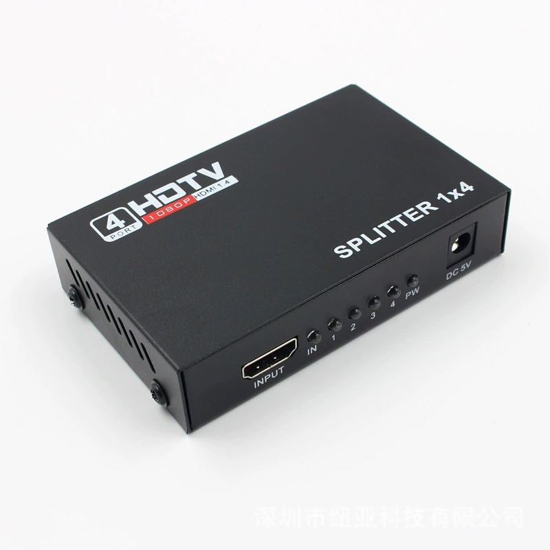 HDMI-разветвитель 1 в 4, высокое разрешение, видеосплиттер для 1 на 4 экрана