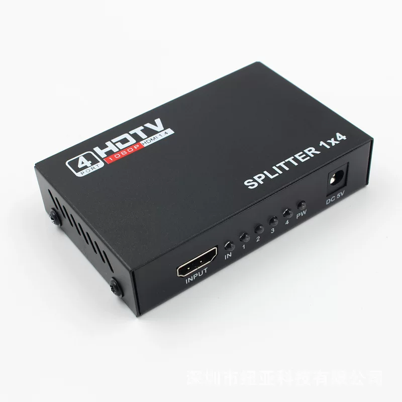 HDMI-разветвитель 1 в 4, высокое разрешение, видеосплиттер для 1 на 4 экрана