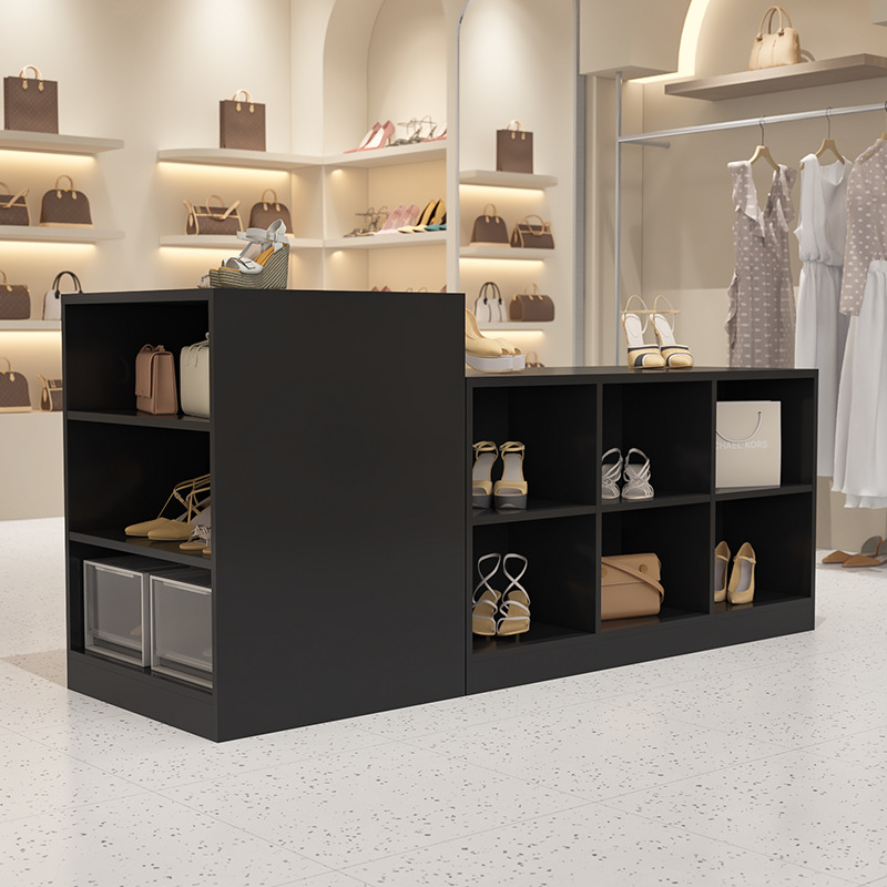 服装店双面中岛台展示台陈列女装女鞋中间摆放收纳流水展示柜长条