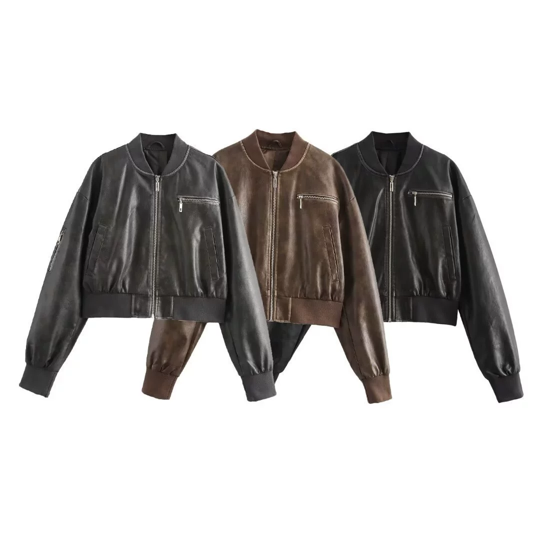 Трансграничная европейская и американская одежда AliExpress, популярная трехцветная американская ретро-куртка на молнии, осенний новый стиль