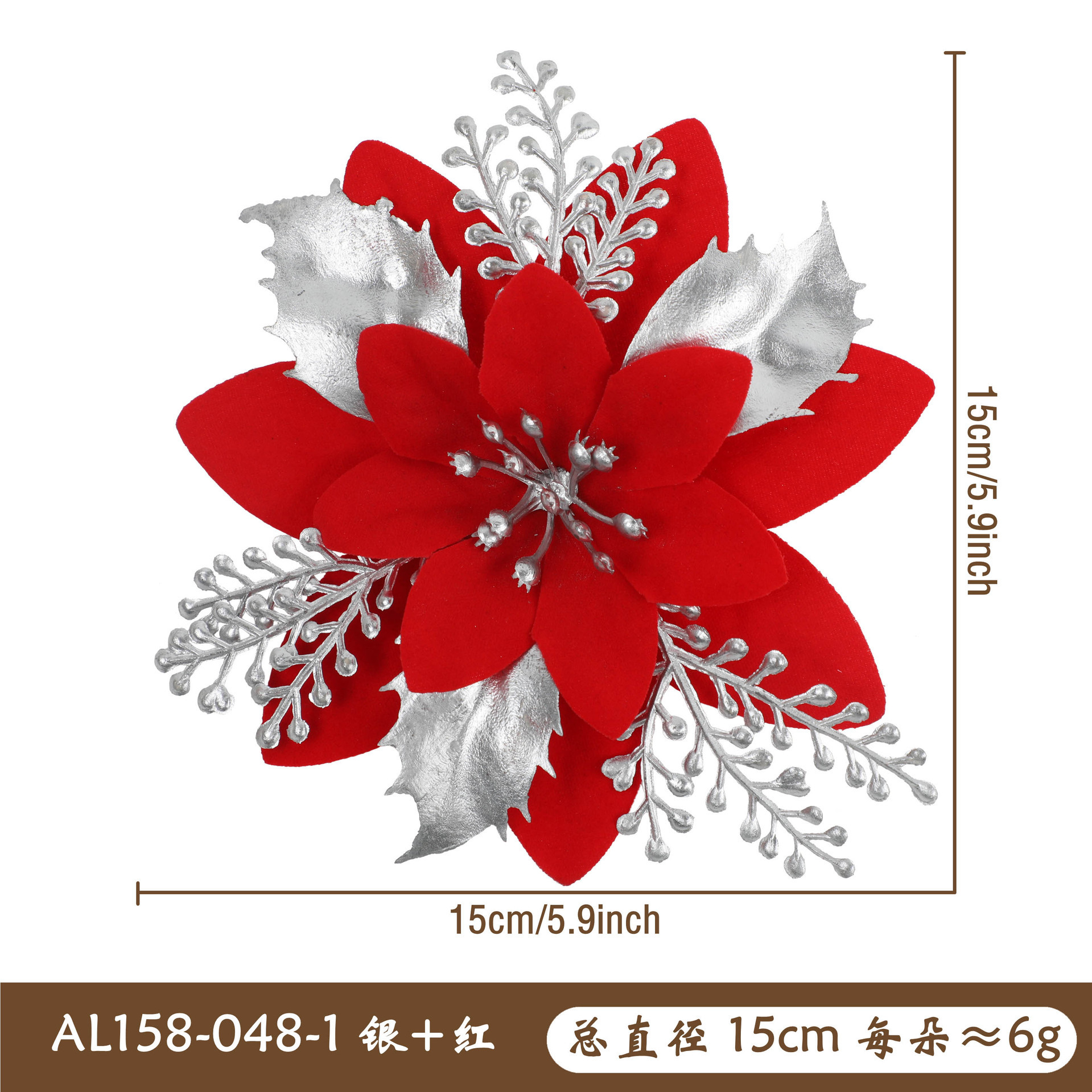 Navidad flores de polvo de oro flor de polvo de cebolla corona de polvo de flores accesorios de decoración artificial árbol de Navidad al por mayor