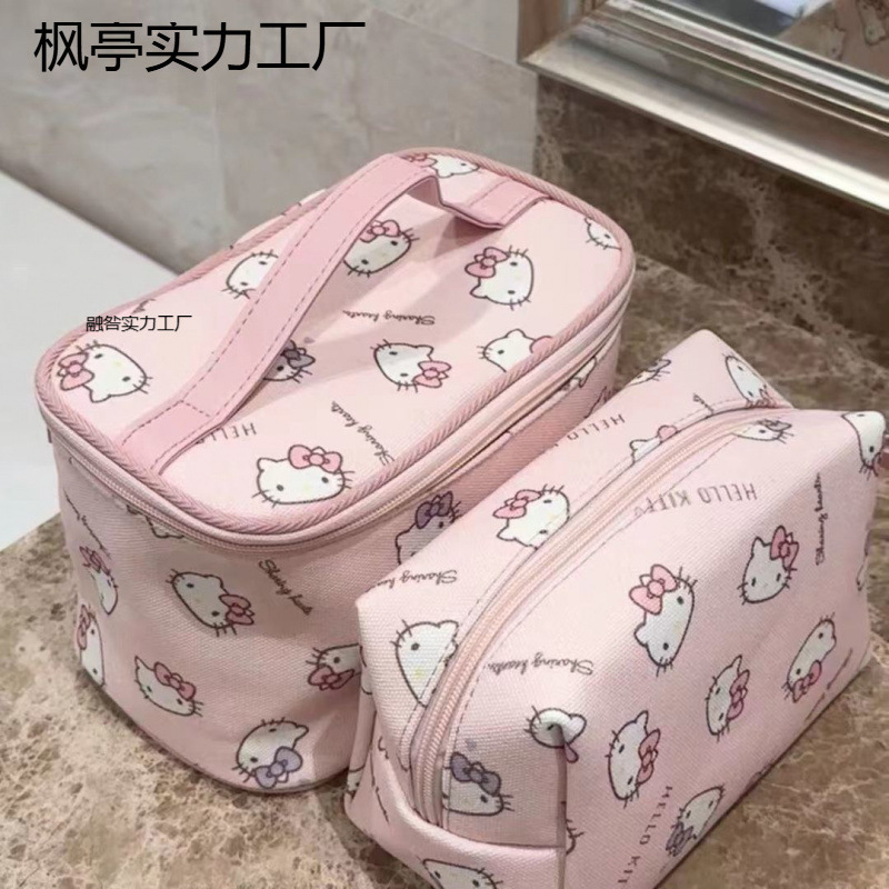 ·新しいかわいいプリント大容量収納ハンドバッグポータブル収納洗濯収納化粧品バッグ|undefined