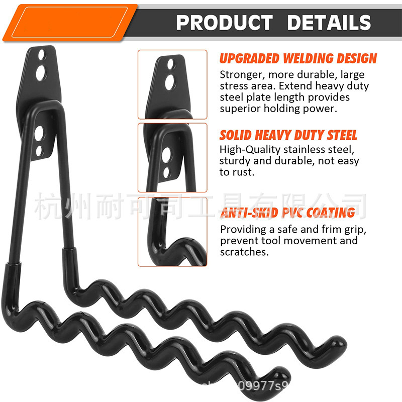 Cross-Border Set Square Hook Multi-Functional Punch-Free Water Pipe Storage Tool Metal Wall 12Pc Heavy-Duty Garage Hook