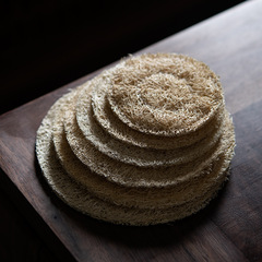 Excellent tea ceremony Japanese style loofah coaster pot mat coaster rattan tea mat tea ceremony kung fu tea set accessories tea ceremony zero