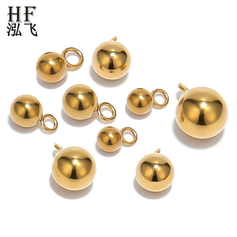 クロスボーダーネックレスブレスレットアクセサリービーズアクセサリーステンレス鋼ボールソリッドペンダント diy ラウンドビーズペンダントペンダント|undefined