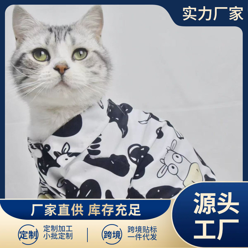 애완견 옷 봄과 여름 얇은 소 셔츠 테디 슈나우저 고양이 비숑 중소형 개 양말