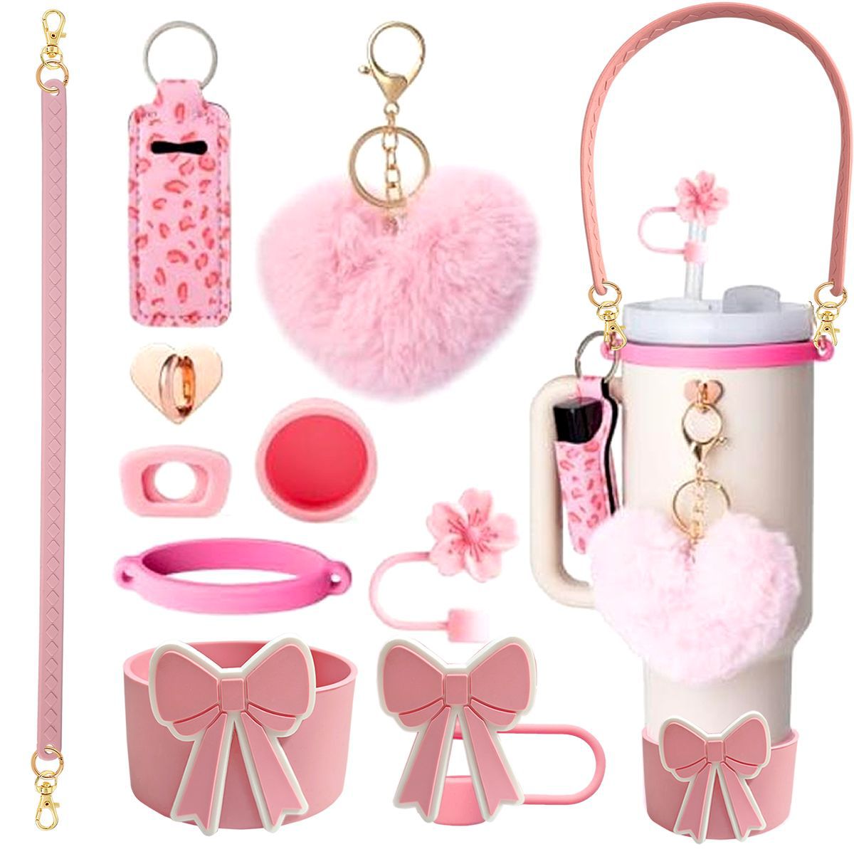 Accesorios de Amazon Stanley 40oz tejido corda de mano flor nudo gorra de paja cubierta taza colgante de pelo