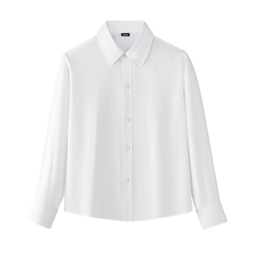 Boy's white shirt children's white shirt small child school uniform performance performance suit spring long sleeve girl's white shirt