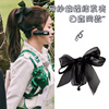 Black hairgrip with bow, hair accessory, big hairpins for princess, crab pin, shark