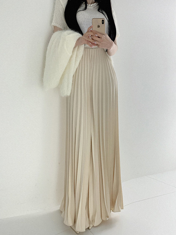 Long multicoloured spring summer fashionable long skirt, (Physicals), high waist, slim fit, A-line, maxi length