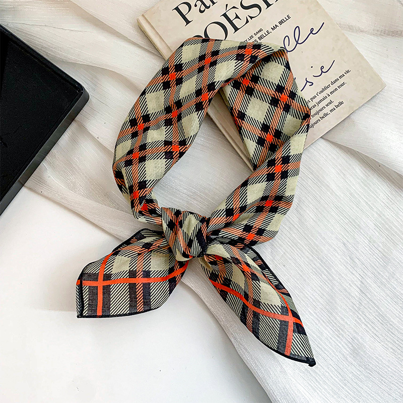 Bufanda de seda, pañuelo cuadrado, algodón, pañuelo decorativo literario de estilo coreano de alta gama, bufanda, chal pequeño, turbante, diadema, accesorios para el cabello