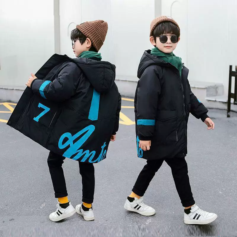 Куртка с хлопковой подкладкой для мальчиков, Длинная зимняя новинка, детская одежда в западном стиле, утепленное теплое Детское пальто, зимняя хлопковая подкладка, новинка 2020