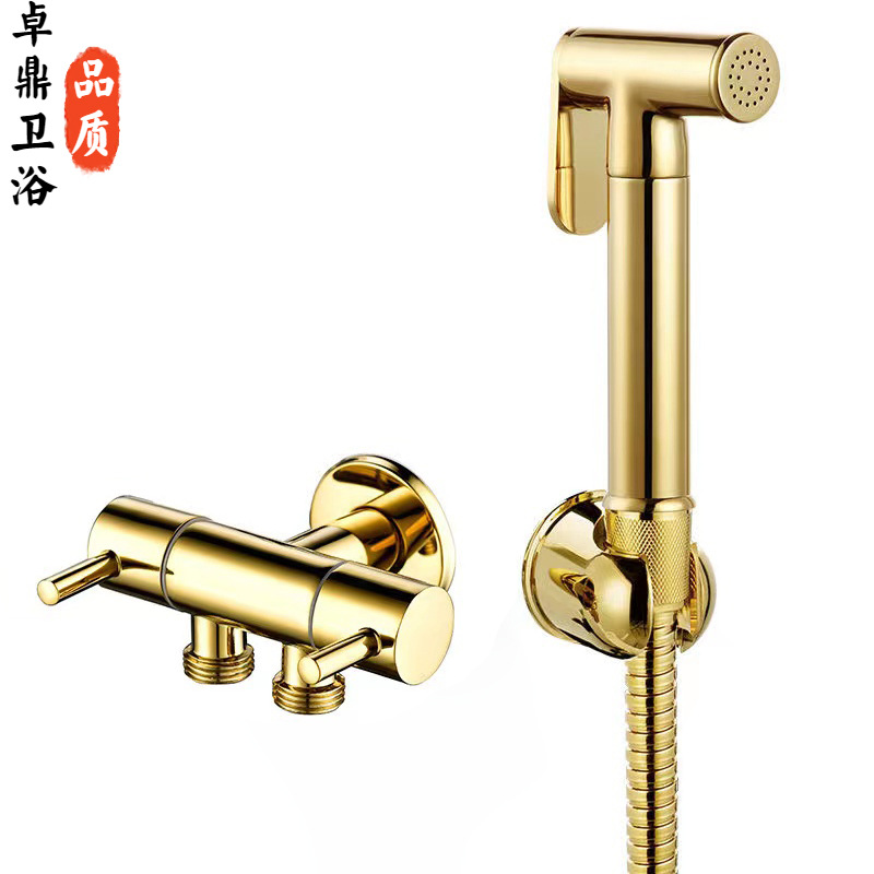 Transfronteriza de cobre traje limpiador de las mujeres de oro titanio inodoro pistola Baño de mano Booster cuerpo limpiador shattaf