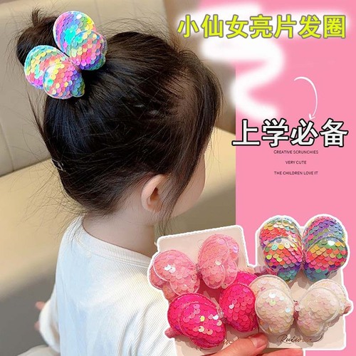 Summer hair rope children's hair ring does not hurt hair bow ponytail head rope rubber band headwear hair accessories for girls