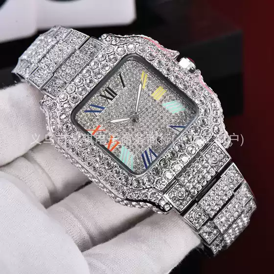 Foreign trade luxury full diamond watch ladies diamond strap classic Roman literal fashion atmosphere watch wholesale