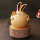 Flying Song Flower Picking Fat Rabbit Music Box Cute Rabbit Wind-up Rotating Music Box Sky City Creative Gift