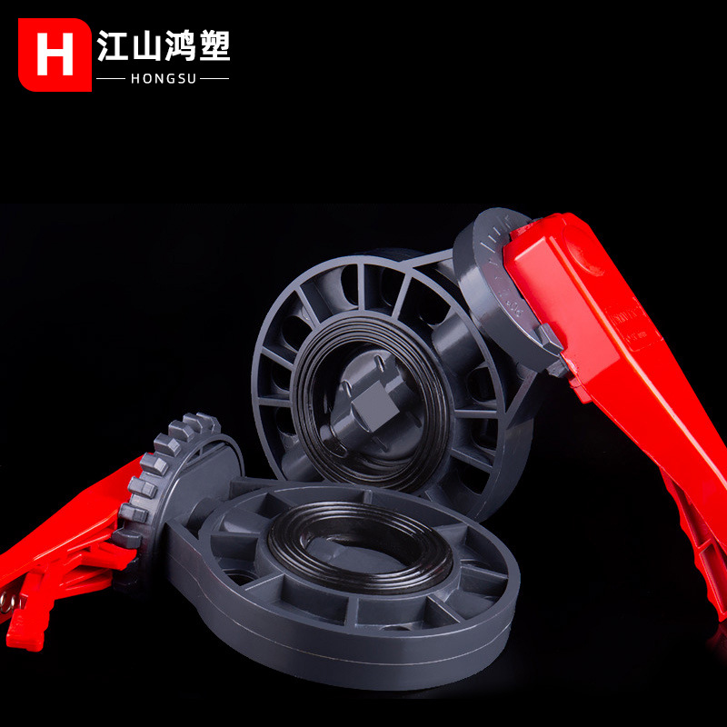 Válvula de mariposa de pvc abrazadera mango válvula de bola brida válvula de mariposa de plástico válvula de brida de tubería de suministro de agua química