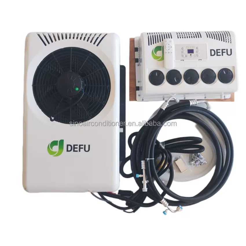 DEFU外贸批发分体式驻车空调背包式12v24v电动货车空调房车卡车用