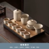 Mihuang Ruyao "Yuhuang Cover Bowl" Six cups 10 sets+tea cans+large rectangular black amine plates