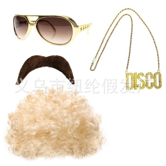 Traje de peluca dorada